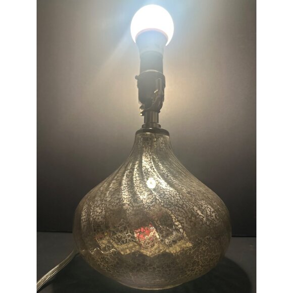 Vtg Mercury Swirl Plug-In Glass Lamp Base Portable Luminaire Decor Lamp 11" Tall - Picture 3 of 10